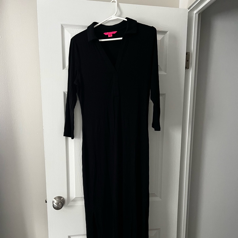 Lilly Pulitzer Ollie black midi dress M